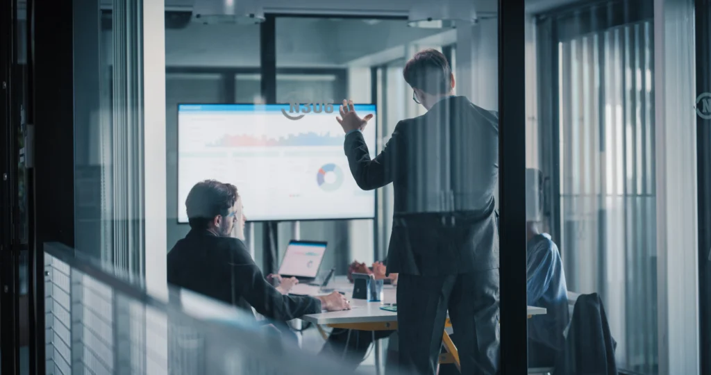 Sales team discussing sales force